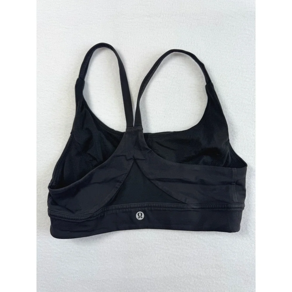 Athleisure‎ Lululemon Womens 6 Invigorate Sports Bra Black Mesh Back Racerback